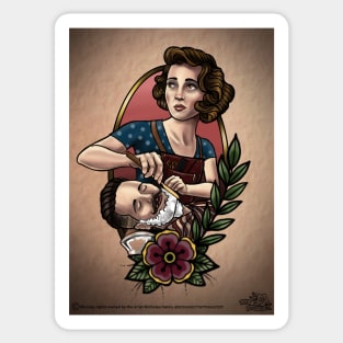 Barber girl Sticker